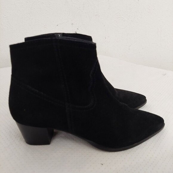 Seychelles Women's Western Chic Black Suede Point Toe Ankle Boots Bootie Size 7 - Picture 1 of 9